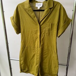 Linen Short Sleeve Jumpsuit